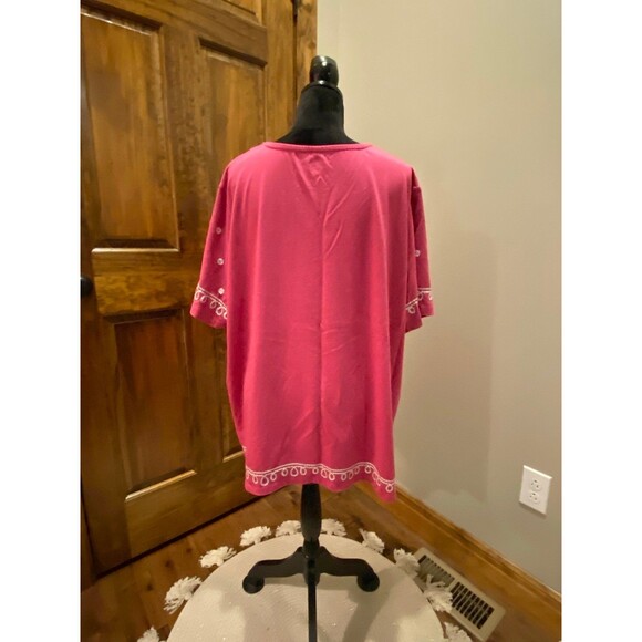 BFA Classic Womens Size 3X Pink Soft T shirt Fabric w/ Sequins Pretty! - Picture 6 of 9